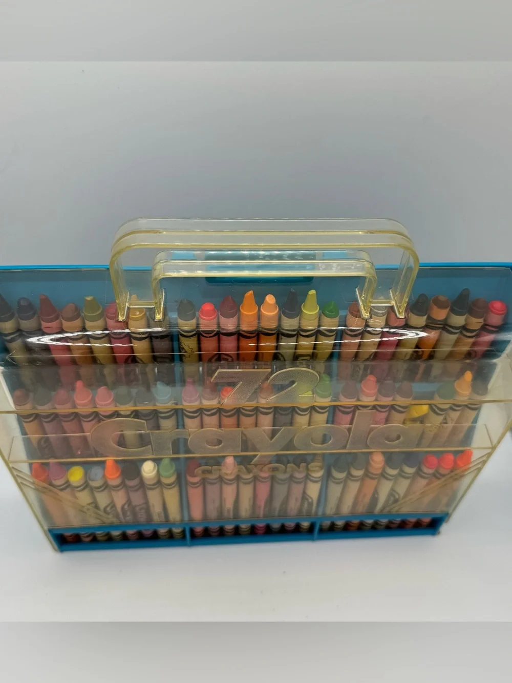 Vintage Crayola Crayon Case Blue 72 Caddy Holder Retired Colors 80s 90s Nostalgi